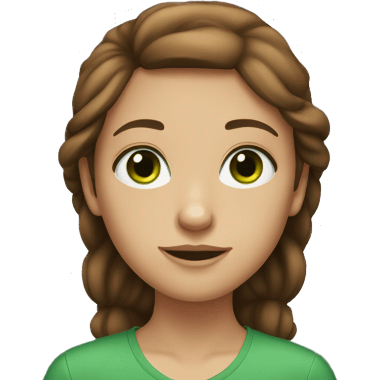 a brown-haired girl with green eyes emoji