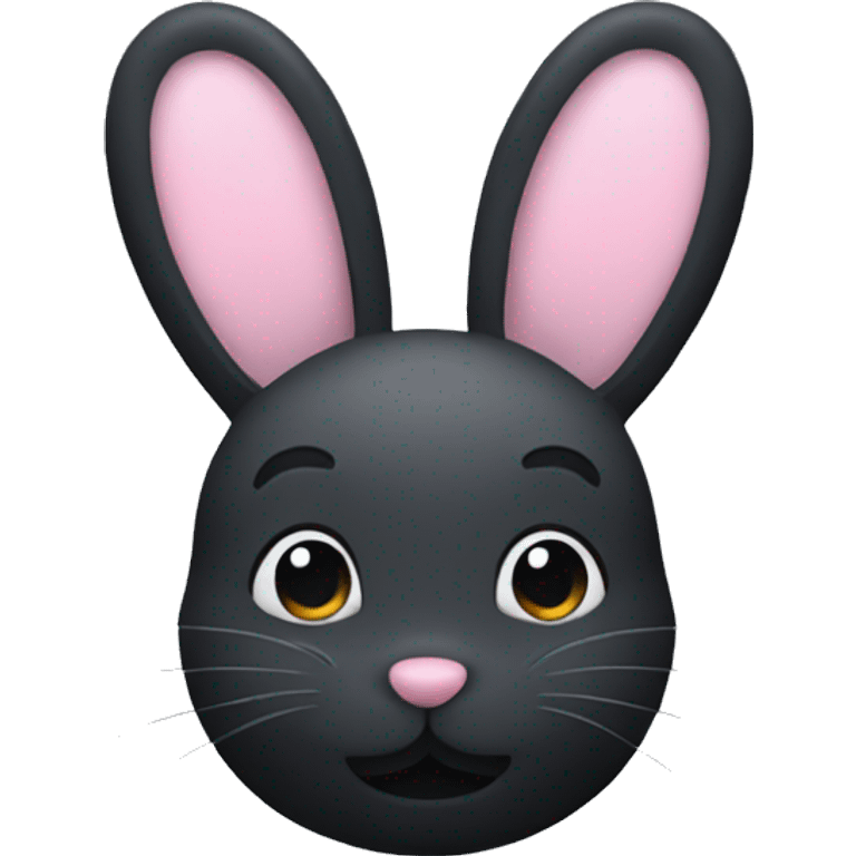 simple rabbit face with black fur emoji