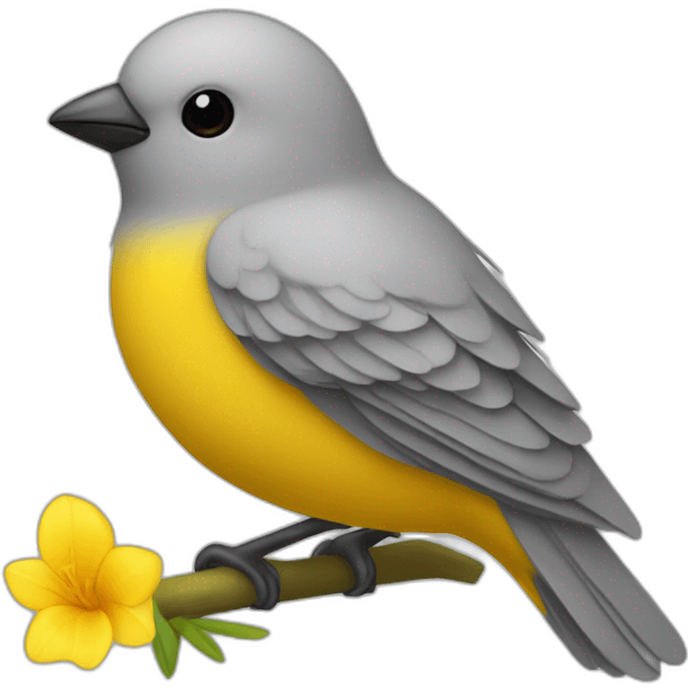 Pájaro ninfa amarillo gris emoji