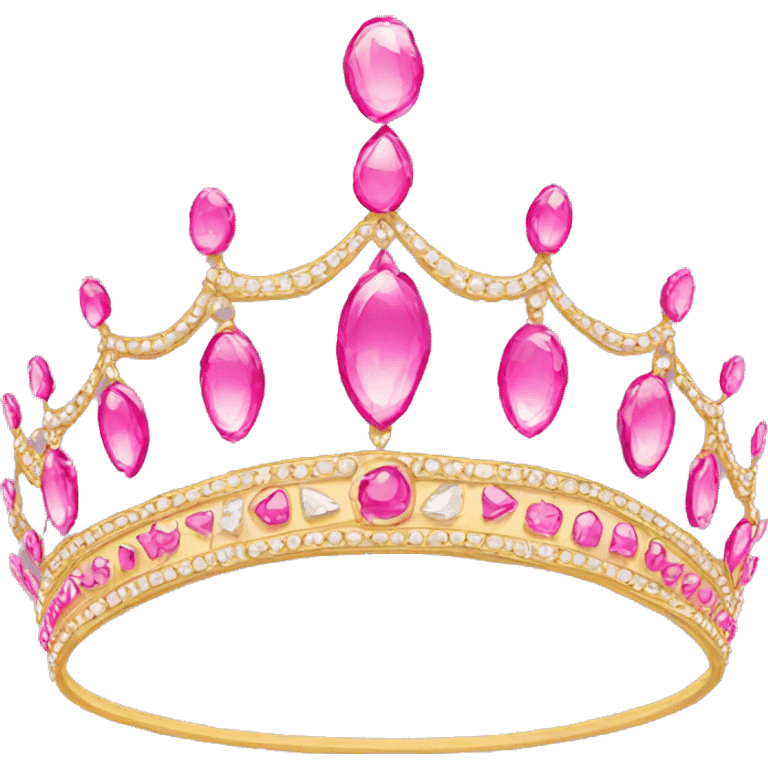 Royal tiara with pink jewels emoji