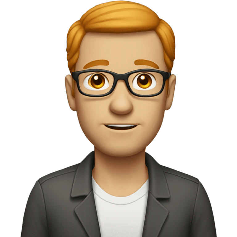 white man, receding ginger hair, sideburns, glasses emoji