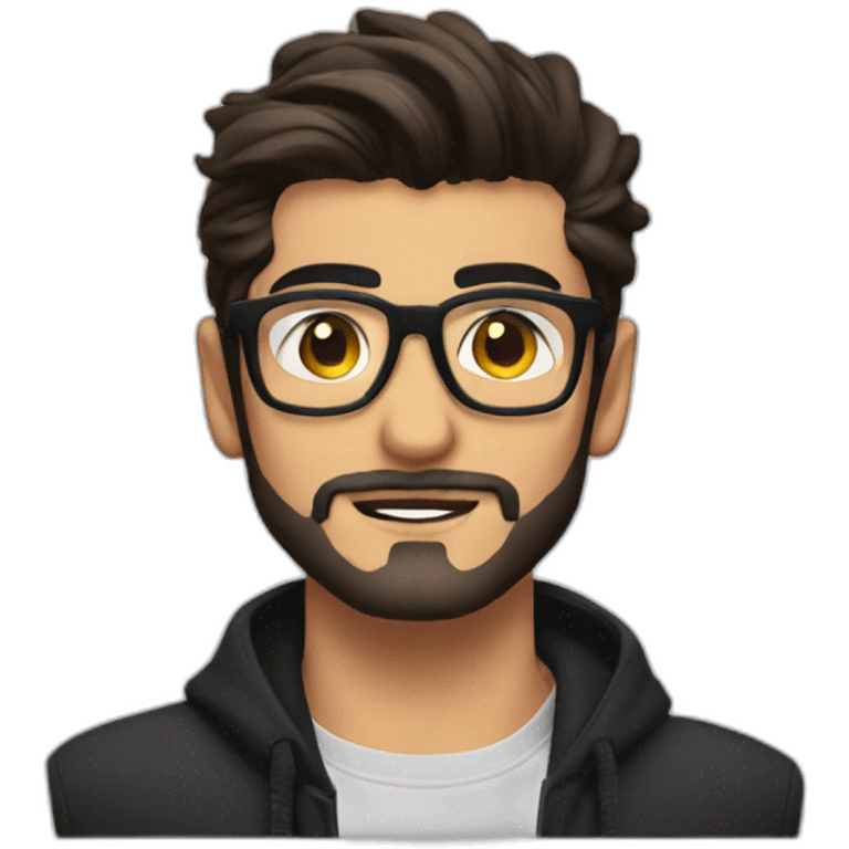 zayn malik with spectacles and beard coding emoji