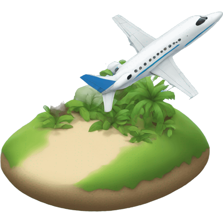 Jet landing on an island emoji