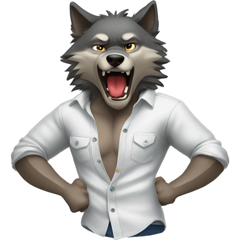 wolf tearing his shirt apart emoji