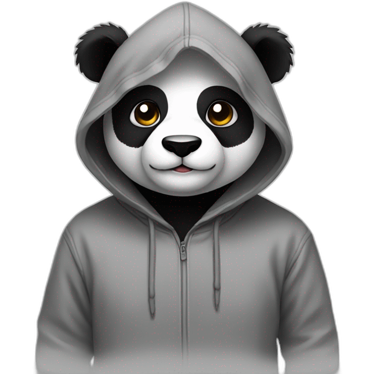 Panda wearing hoodie and hood emoji