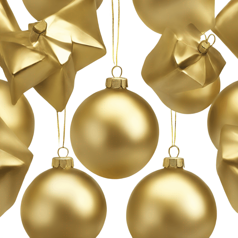 Realistic metallic Christmas gold ornament emoji