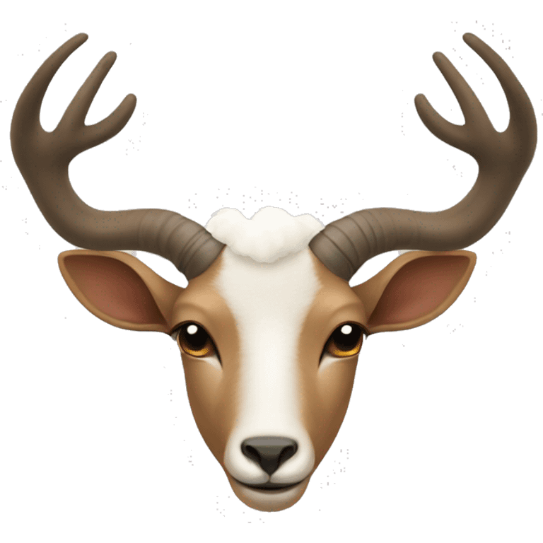 male head with goat ears and roe deer antler emoji