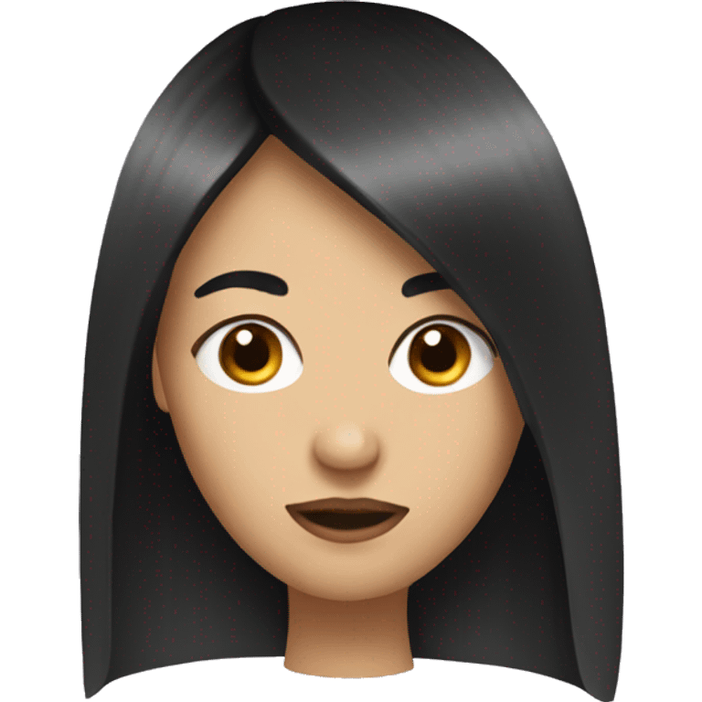 Emoji with black hair bangs emoji