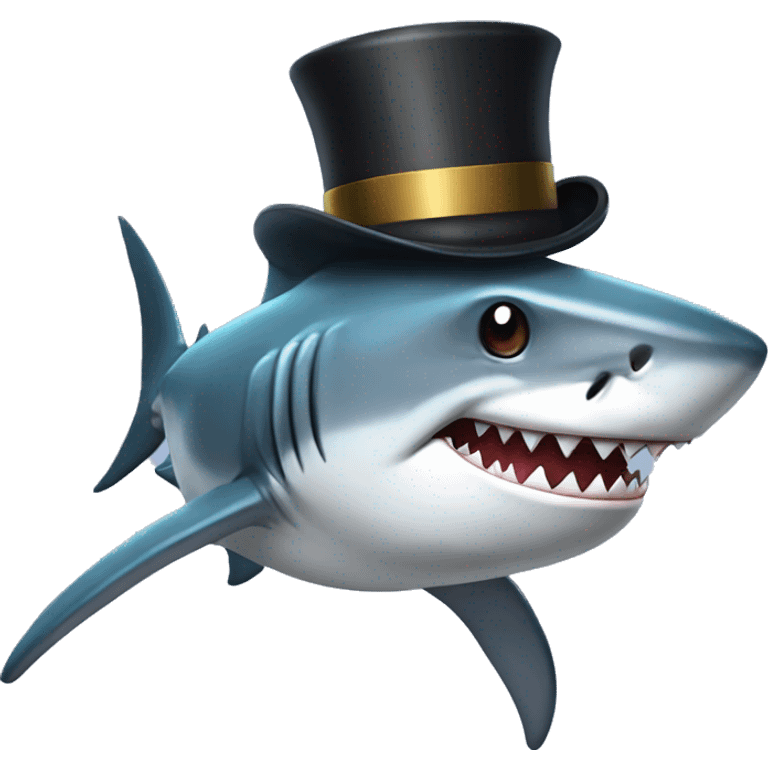 Shark with a tophat emoji