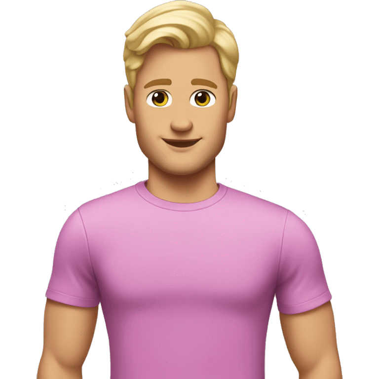 White guy wearing a barbie tee emoji