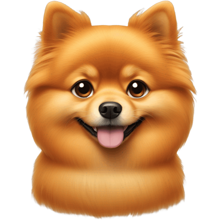 orange Pomeranian dog with two girls  emoji