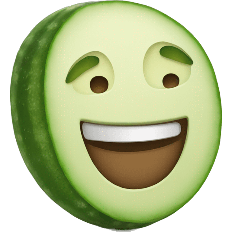 smiling emoji with cucumbers on his eyes emoji