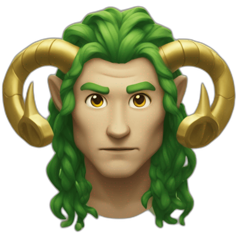 Un emoji jaune lambdas qui porte les cornes de loki sur la tête  emoji