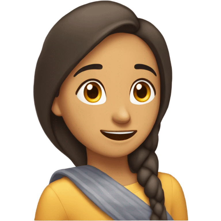 Chica morena de rulos durmiendo  emoji