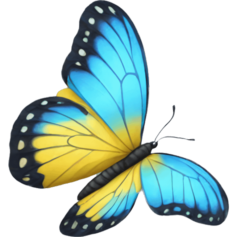 Yellow and blue butterfly emoji