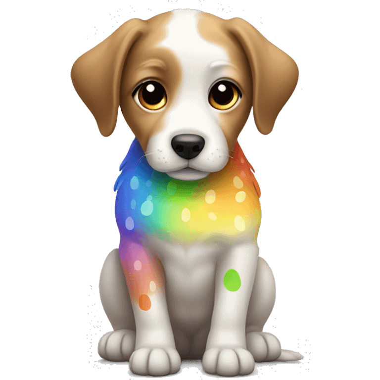 puppy with rainbow spots emoji