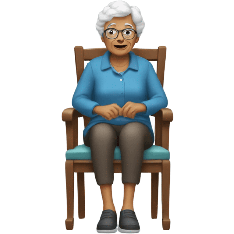 Grandma sitting on chair emoji