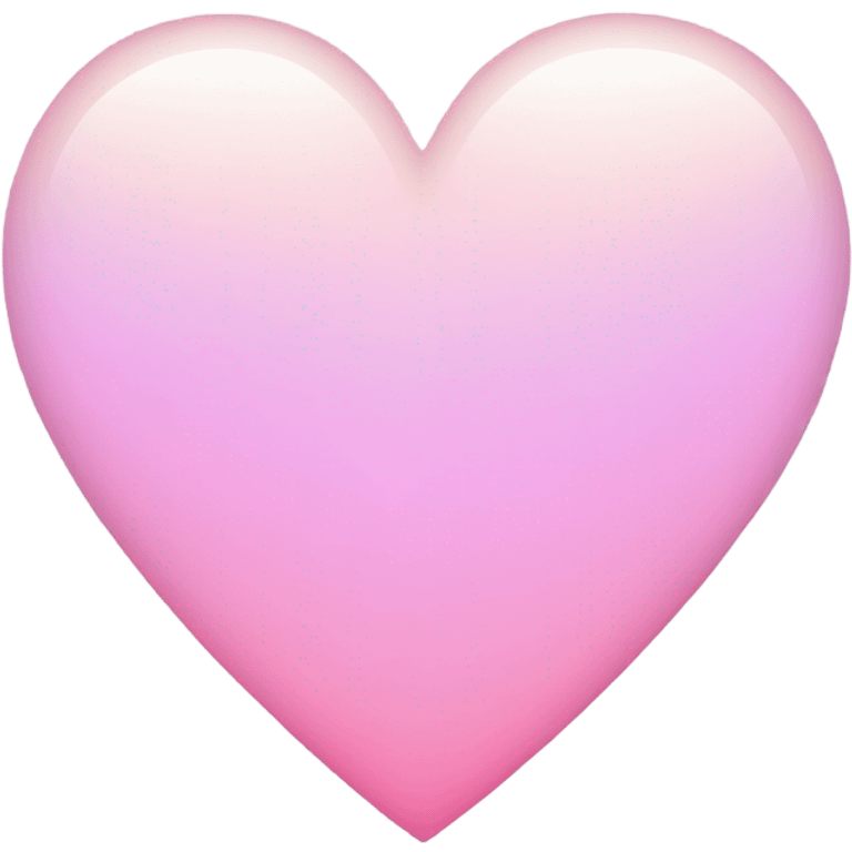 Emoji style light pink heart with a gradient to white downwards emoji