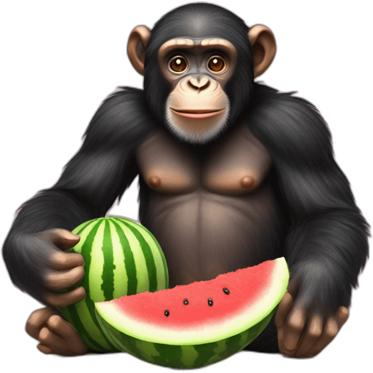 chimp eating watermelon emoji