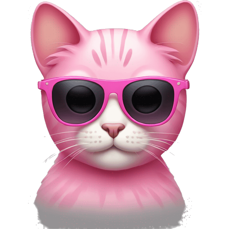 pink cat with sunglasses  emoji