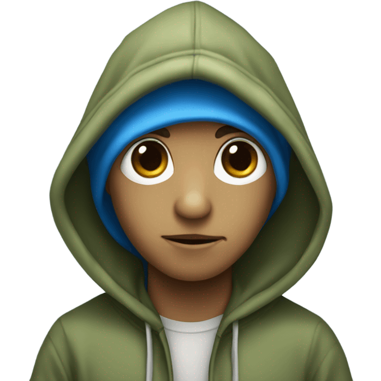 Turtle blue eyes wearing hoodie emoji