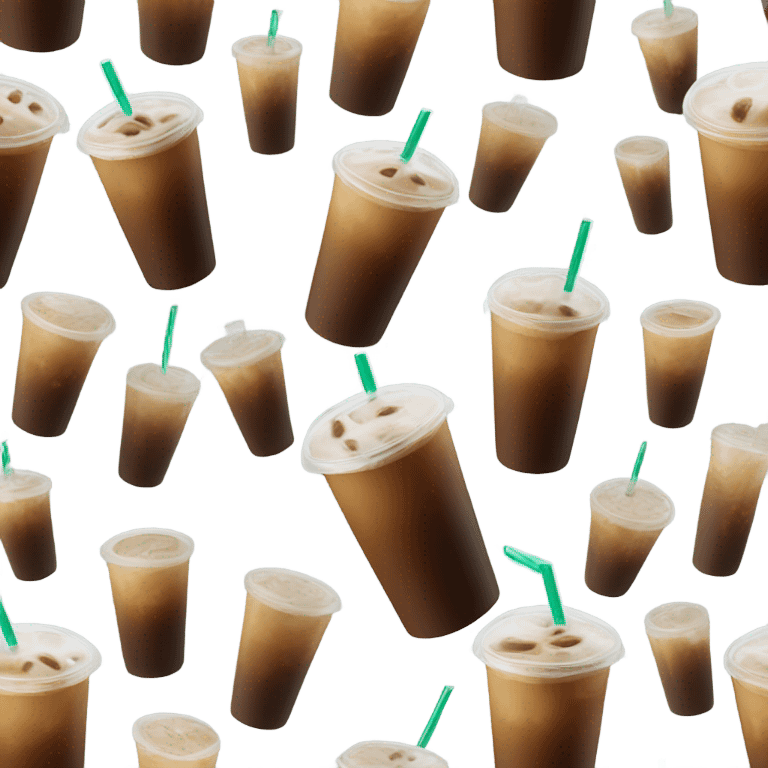 Starbuck ice coffee with ice cubes emoji