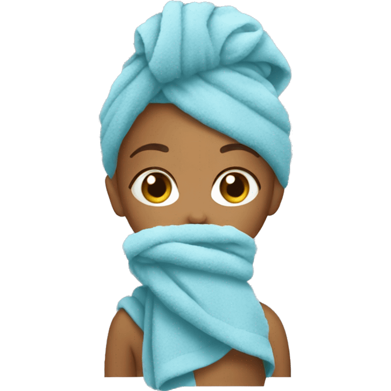 girl with towel on her head after showering emoji