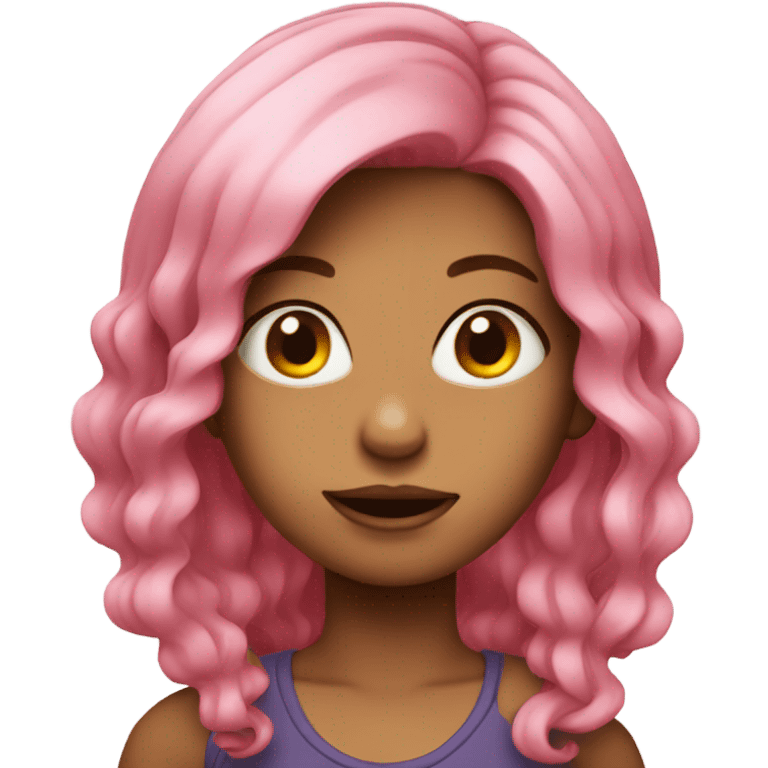 Girl with pink hair mad  emoji