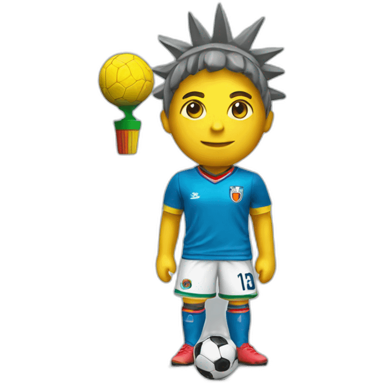 Statue of Liberty wearing a Colombian soccer jersey  emoji