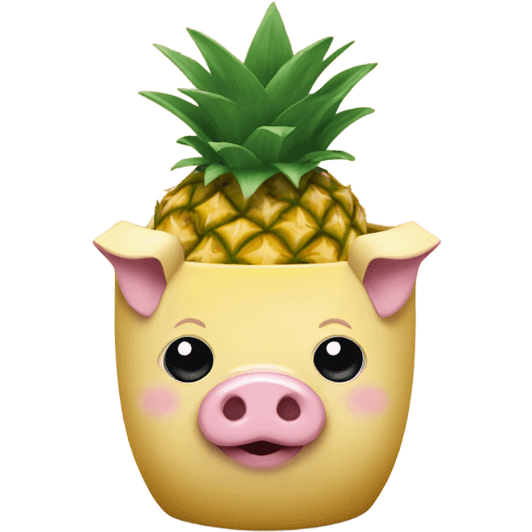 Cup pineapple pig emoji