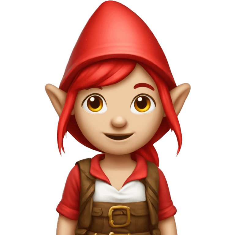 Red girl gnome emoji