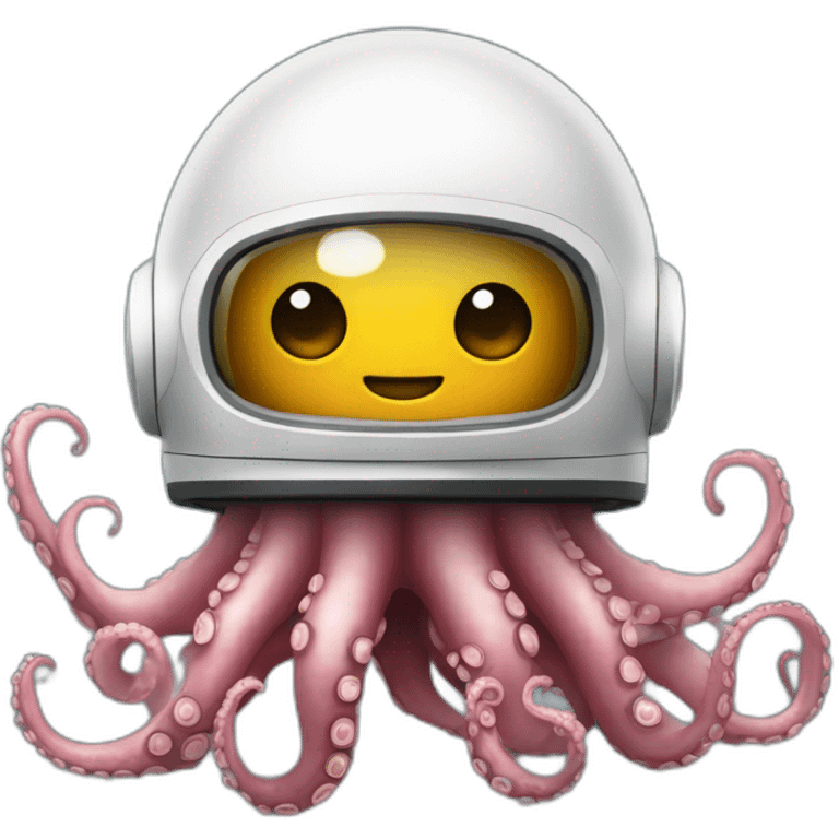 Pulpo con casco de astronauta espacial emoji