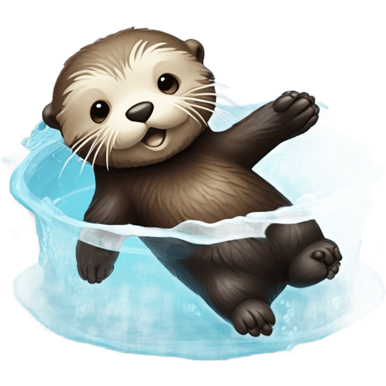 Sea otter taking a bath emoji