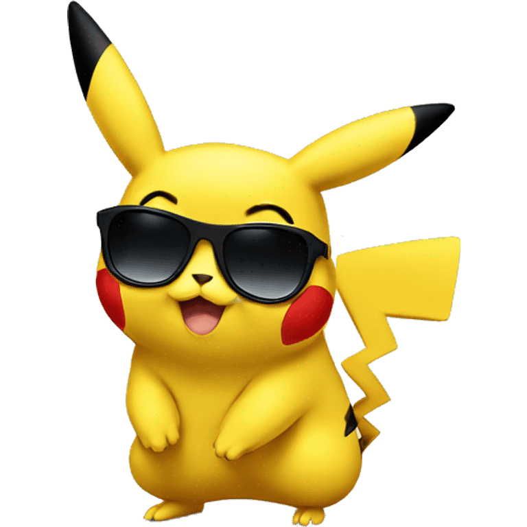 Pikachu with sunglasses emoji