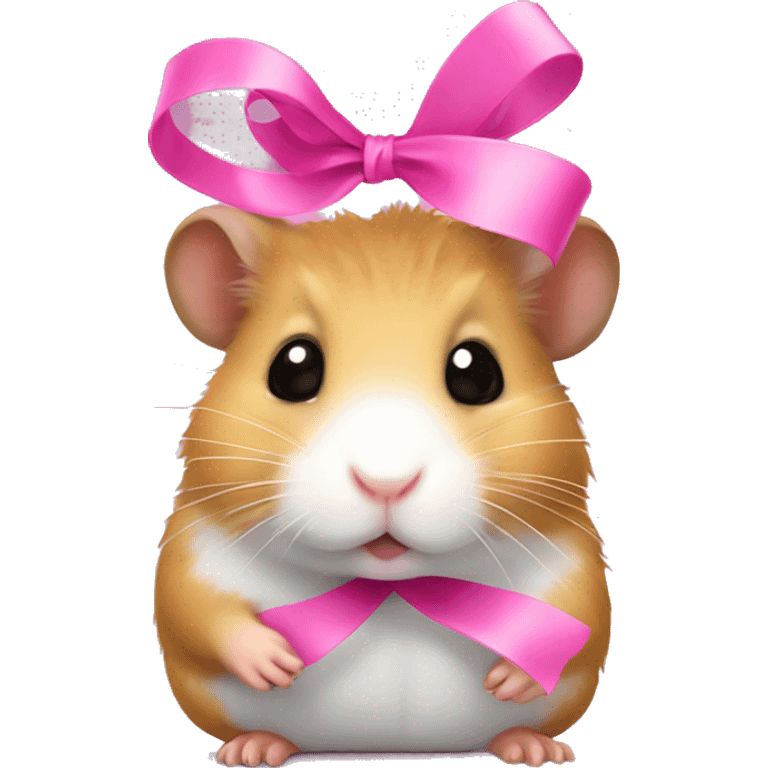 Hamster with pink ribbon emoji