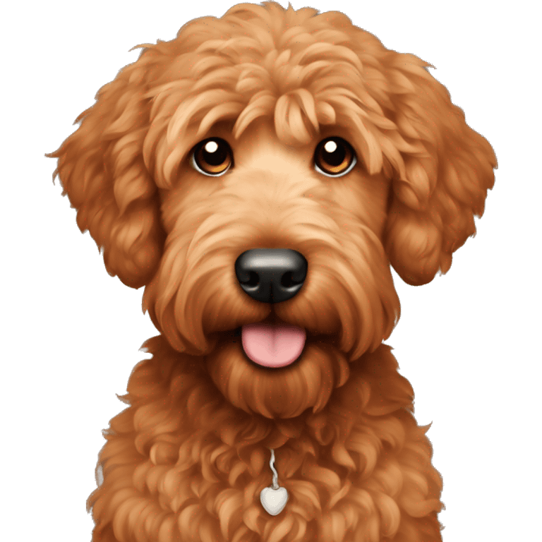 red goldendoodle with eyelashes  emoji