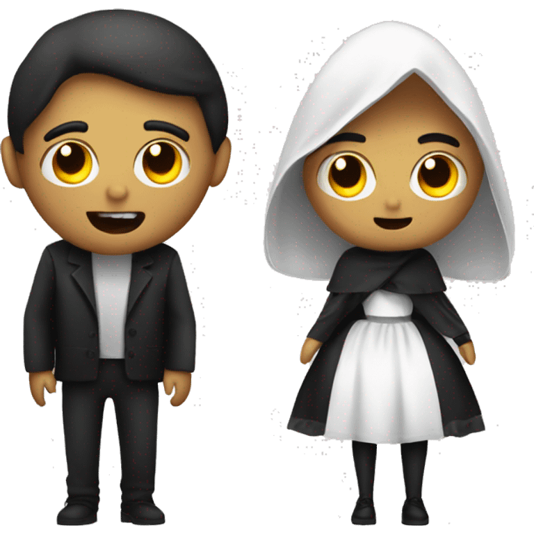 Scary Halloween costume couple  emoji