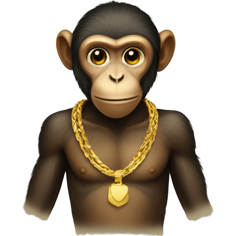 Monkey wearing gold emoji