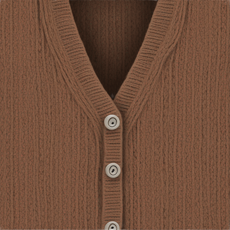 Brown V-neck knitted cardigan emoji