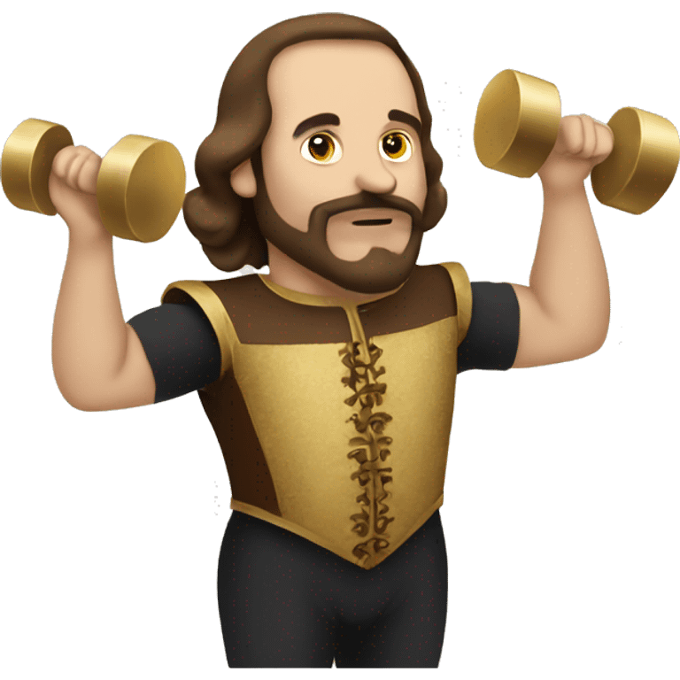 Shakespeare lifting dumbbell emoji