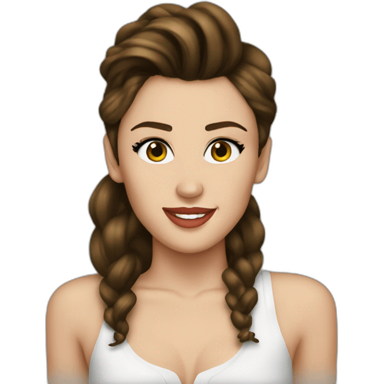 Brunette miley cyrus, somewhat detailed emoji