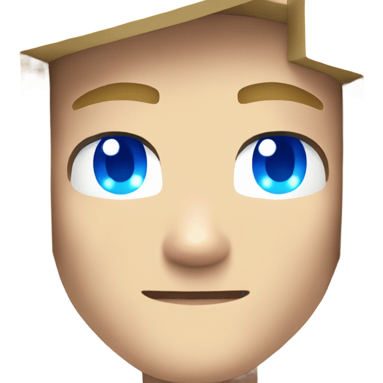 Blond Minecraft boy with blue eyes  emoji