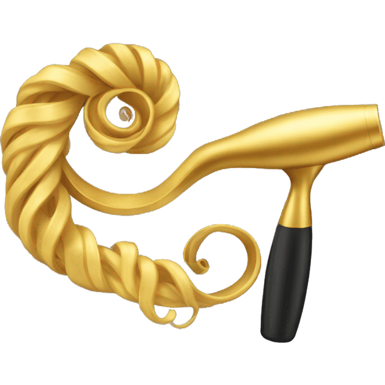 Hair curler gold emoji