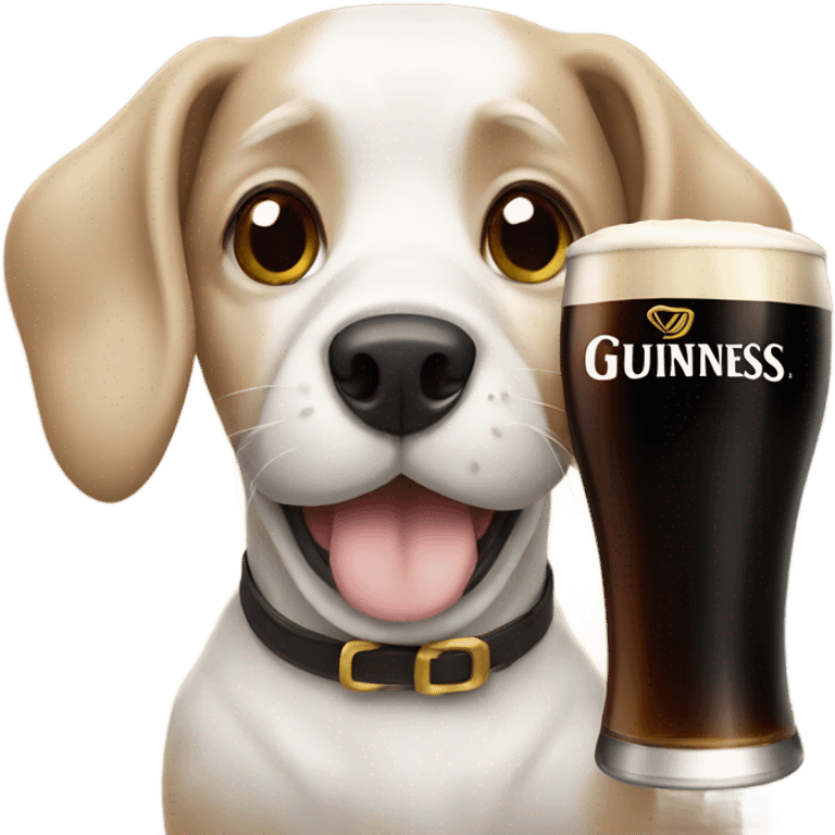 Dog drinking Guinness  emoji