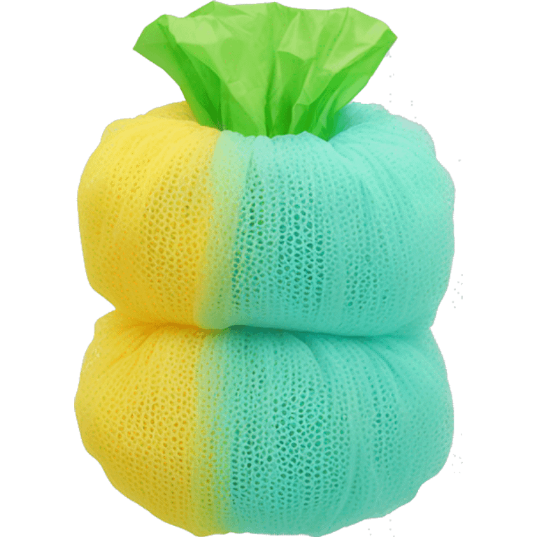 Synthetic mesh loofah emoji