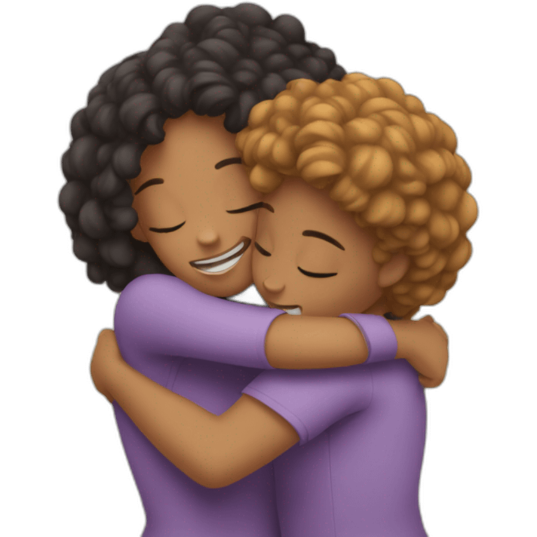 Two girls hugging each other emoji