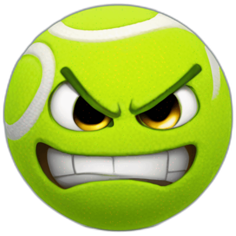 Angry tennis ball emoji