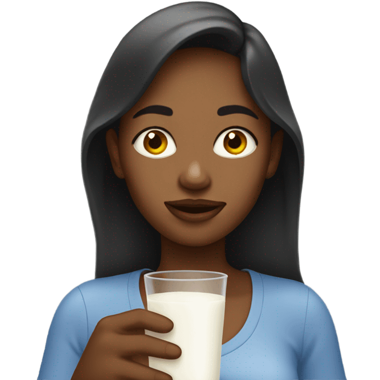 Woman drinking milk emoji