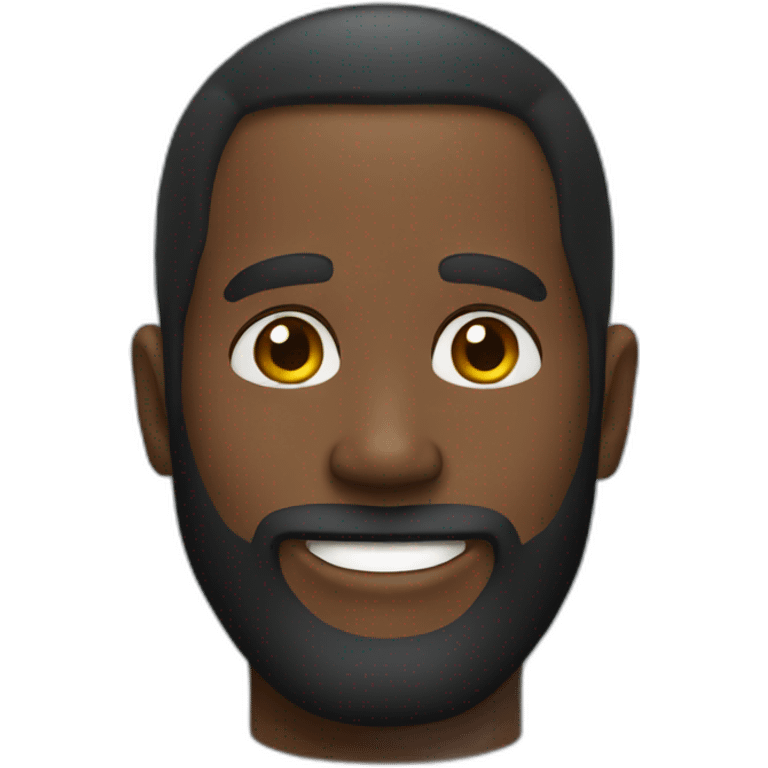 bearded black man happy emoji