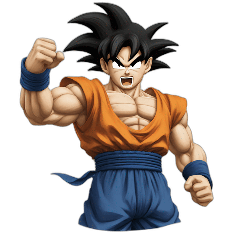 San goku qui fait une attaque emoji